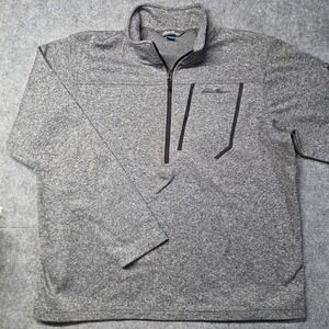 Eddie Bauer First Ascent Mens XL Gray Heather Quarter Zip Fleece Pullover Jacket